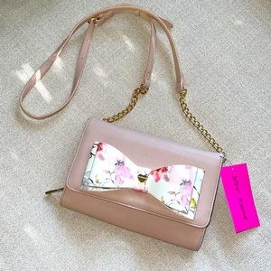 Betsey Johnson Blush 6”X9” wallet/purse with strap!  NWT